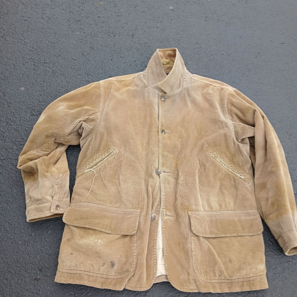 Polo Ralph Lauren Coat Mens Medium Brown Corduroy Quilted Lined Warm Overcoat